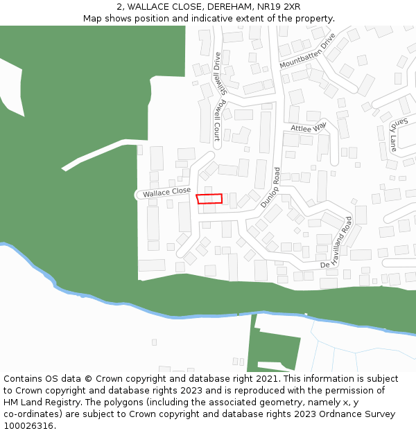 2, WALLACE CLOSE, DEREHAM, NR19 2XR: Location map and indicative extent of plot