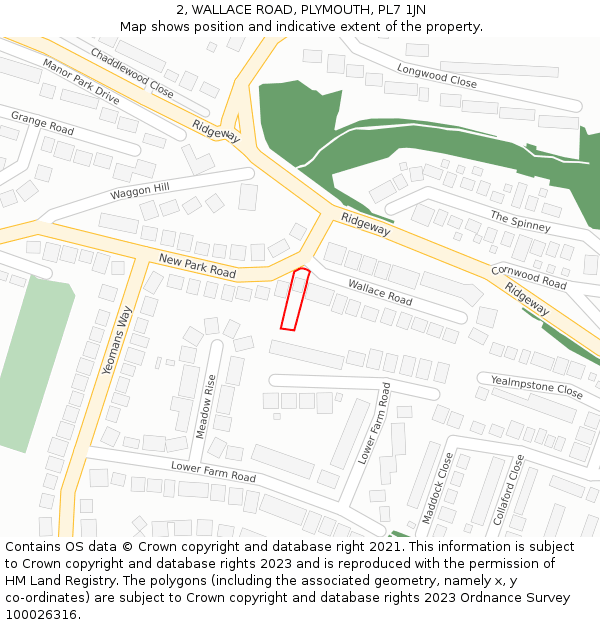 2, WALLACE ROAD, PLYMOUTH, PL7 1JN: Location map and indicative extent of plot