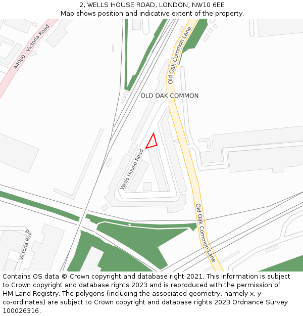 2, WELLS HOUSE ROAD, LONDON, NW10 6EE: Location map and indicative extent of plot