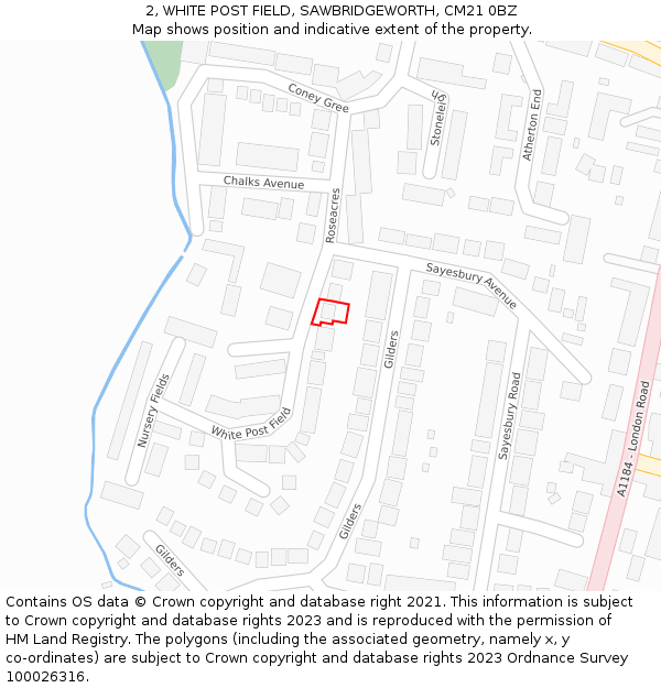 2, WHITE POST FIELD, SAWBRIDGEWORTH, CM21 0BZ: Location map and indicative extent of plot
