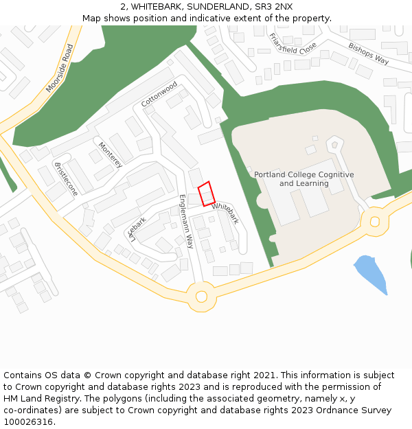 2, WHITEBARK, SUNDERLAND, SR3 2NX: Location map and indicative extent of plot