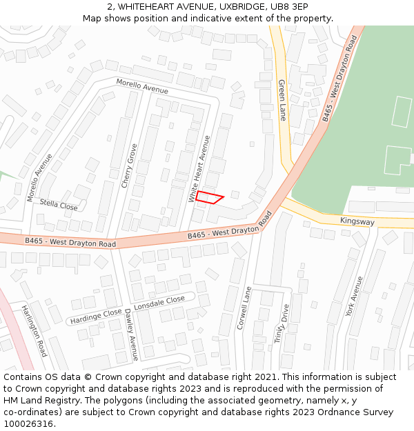 2, WHITEHEART AVENUE, UXBRIDGE, UB8 3EP: Location map and indicative extent of plot
