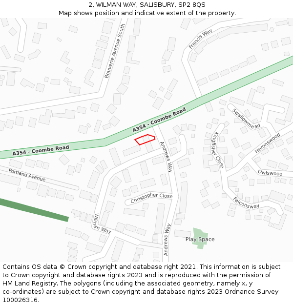 2, WILMAN WAY, SALISBURY, SP2 8QS: Location map and indicative extent of plot