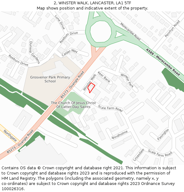 2, WINSTER WALK, LANCASTER, LA1 5TF: Location map and indicative extent of plot