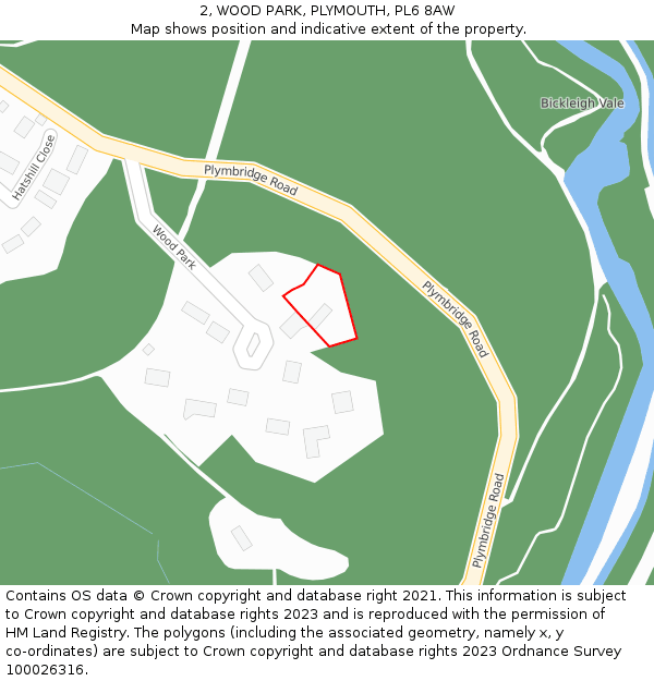 2, WOOD PARK, PLYMOUTH, PL6 8AW: Location map and indicative extent of plot