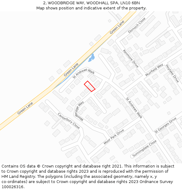 2, WOODBRIDGE WAY, WOODHALL SPA, LN10 6BN: Location map and indicative extent of plot