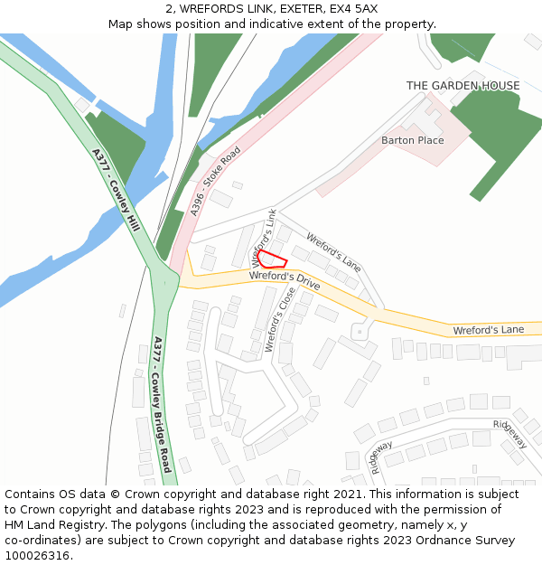 2, WREFORDS LINK, EXETER, EX4 5AX: Location map and indicative extent of plot