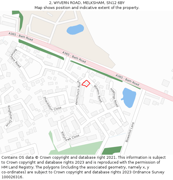 2, WYVERN ROAD, MELKSHAM, SN12 6BY: Location map and indicative extent of plot