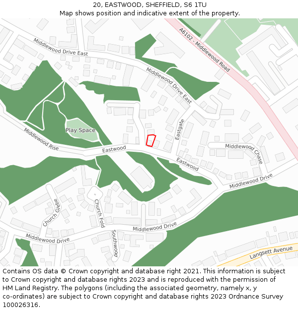 20, EASTWOOD, SHEFFIELD, S6 1TU: Location map and indicative extent of plot