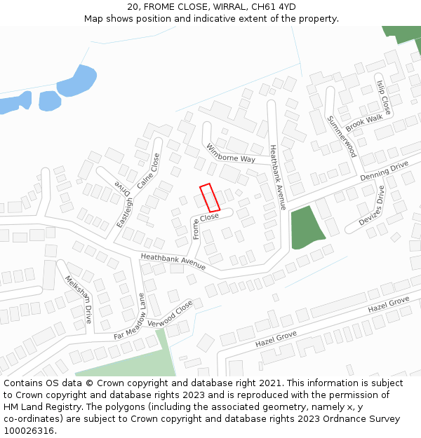 20, FROME CLOSE, WIRRAL, CH61 4YD: Location map and indicative extent of plot