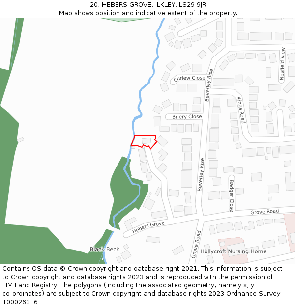 20, HEBERS GROVE, ILKLEY, LS29 9JR: Location map and indicative extent of plot