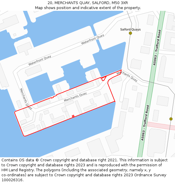 20, MERCHANTS QUAY, SALFORD, M50 3XR: Location map and indicative extent of plot