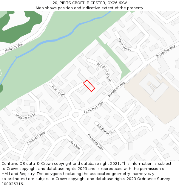 20, PIPITS CROFT, BICESTER, OX26 6XW: Location map and indicative extent of plot