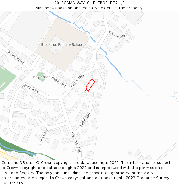 20, ROMAN WAY, CLITHEROE, BB7 1JF: Location map and indicative extent of plot