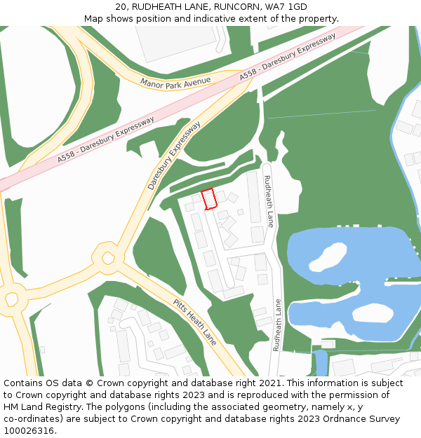 20, RUDHEATH LANE, RUNCORN, WA7 1GD: Location map and indicative extent of plot