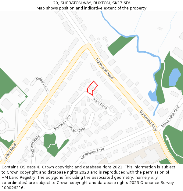 20, SHERATON WAY, BUXTON, SK17 6FA: Location map and indicative extent of plot