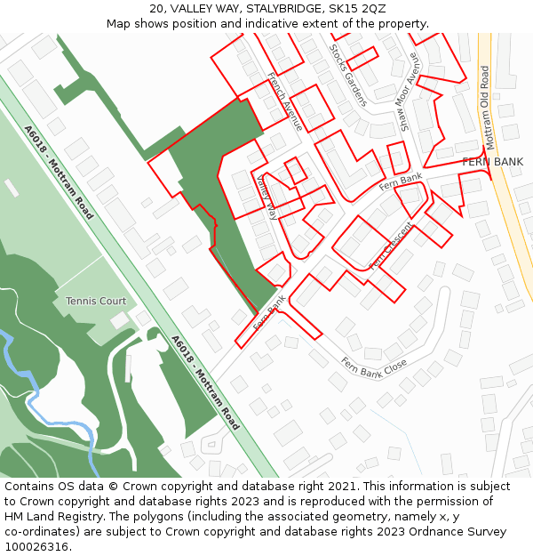 20, VALLEY WAY, STALYBRIDGE, SK15 2QZ: Location map and indicative extent of plot
