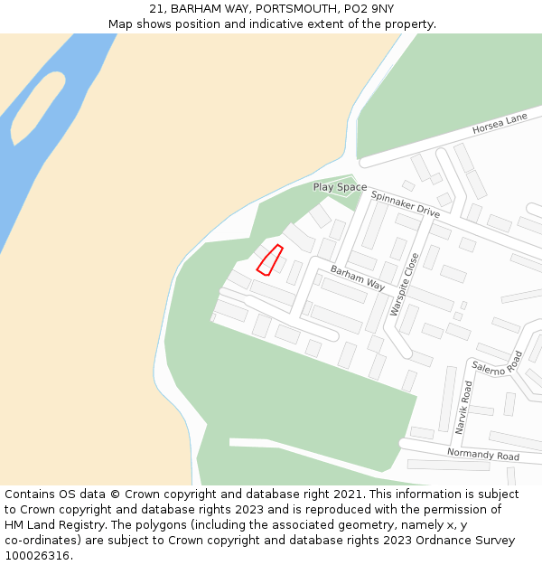 21, BARHAM WAY, PORTSMOUTH, PO2 9NY: Location map and indicative extent of plot