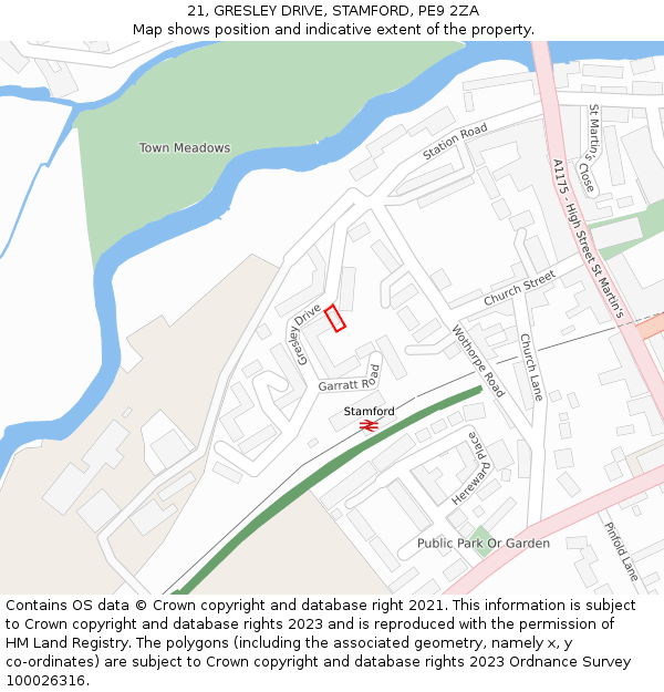 21, GRESLEY DRIVE, STAMFORD, PE9 2ZA: Location map and indicative extent of plot