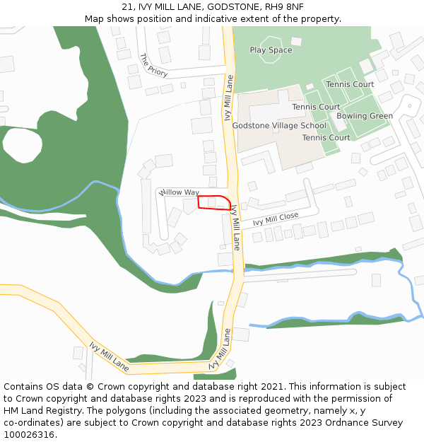 21, IVY MILL LANE, GODSTONE, RH9 8NF: Location map and indicative extent of plot