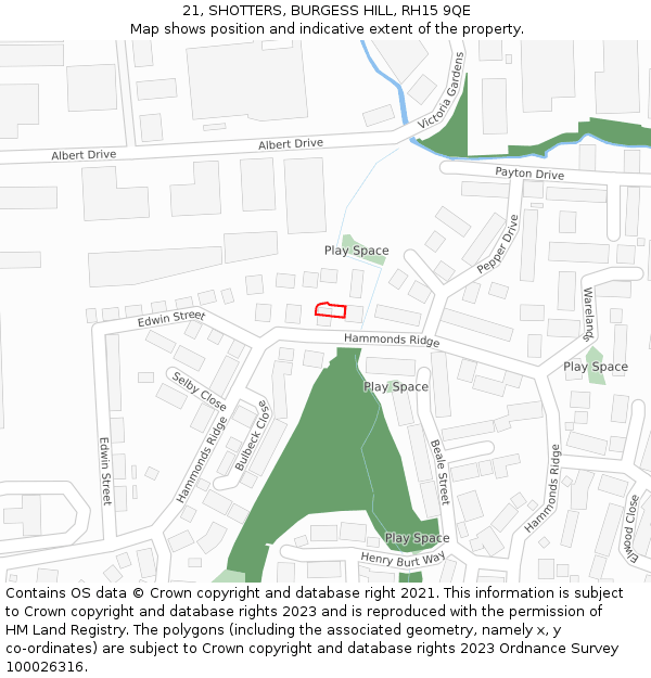 21, SHOTTERS, BURGESS HILL, RH15 9QE: Location map and indicative extent of plot