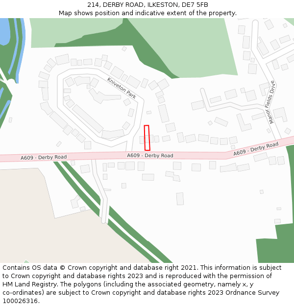 214, DERBY ROAD, ILKESTON, DE7 5FB: Location map and indicative extent of plot