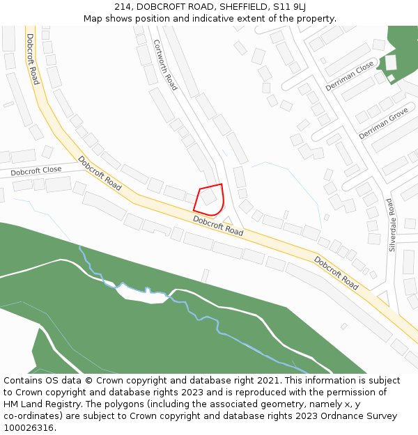 214, DOBCROFT ROAD, SHEFFIELD, S11 9LJ: Location map and indicative extent of plot