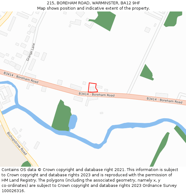 215, BOREHAM ROAD, WARMINSTER, BA12 9HF: Location map and indicative extent of plot