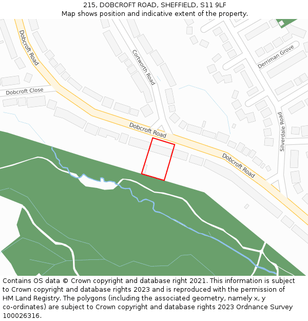 215, DOBCROFT ROAD, SHEFFIELD, S11 9LF: Location map and indicative extent of plot