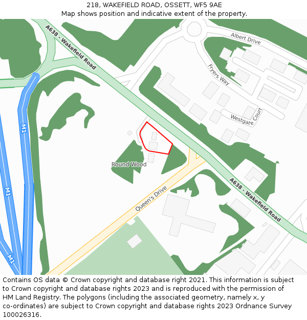 218, WAKEFIELD ROAD, OSSETT, WF5 9AE: Location map and indicative extent of plot