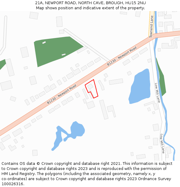 21A, NEWPORT ROAD, NORTH CAVE, BROUGH, HU15 2NU: Location map and indicative extent of plot