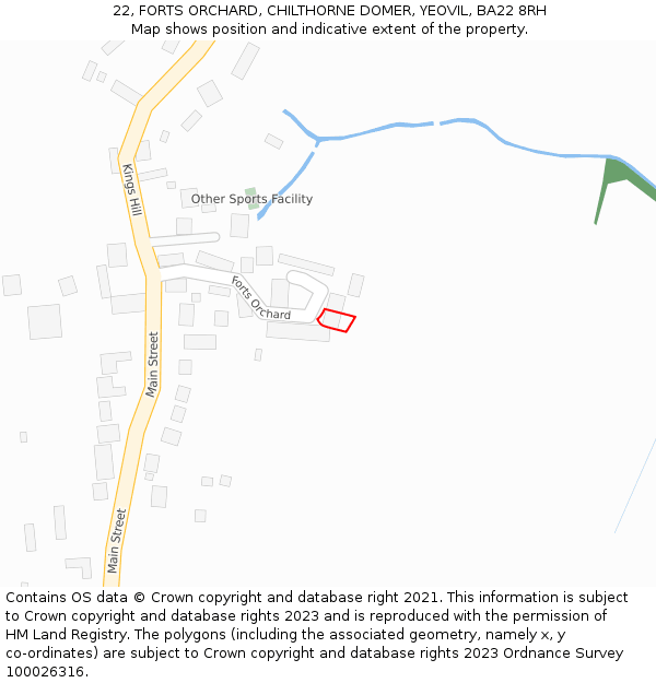 22, FORTS ORCHARD, CHILTHORNE DOMER, YEOVIL, BA22 8RH: Location map and indicative extent of plot