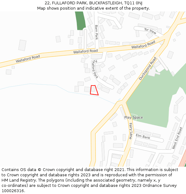 22, FULLAFORD PARK, BUCKFASTLEIGH, TQ11 0NJ: Location map and indicative extent of plot