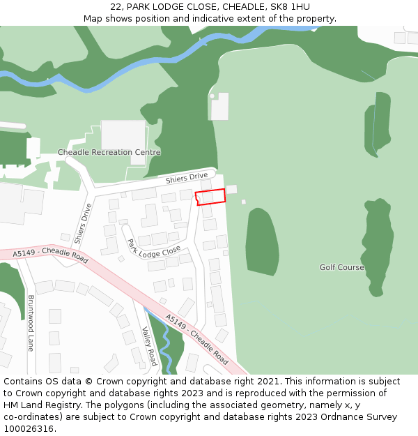 22, PARK LODGE CLOSE, CHEADLE, SK8 1HU: Location map and indicative extent of plot