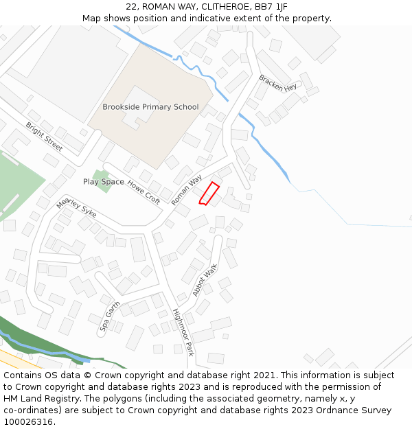 22, ROMAN WAY, CLITHEROE, BB7 1JF: Location map and indicative extent of plot