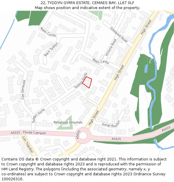 22, TYDDYN GYRFA ESTATE, CEMAES BAY, LL67 0LF: Location map and indicative extent of plot