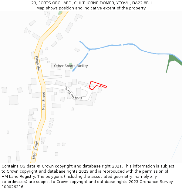 23, FORTS ORCHARD, CHILTHORNE DOMER, YEOVIL, BA22 8RH: Location map and indicative extent of plot