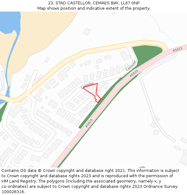 23, STAD CASTELLOR, CEMAES BAY, LL67 0NP: Location map and indicative extent of plot