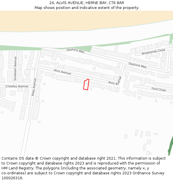 24, ALVIS AVENUE, HERNE BAY, CT6 8AR: Location map and indicative extent of plot