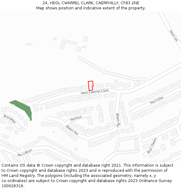 24, HEOL CWARREL CLARK, CAERPHILLY, CF83 2NE: Location map and indicative extent of plot