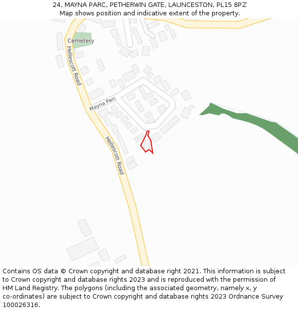 24, MAYNA PARC, PETHERWIN GATE, LAUNCESTON, PL15 8PZ: Location map and indicative extent of plot