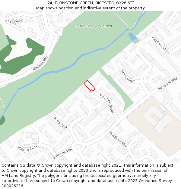 24, TURNSTONE GREEN, BICESTER, OX26 6TT: Location map and indicative extent of plot