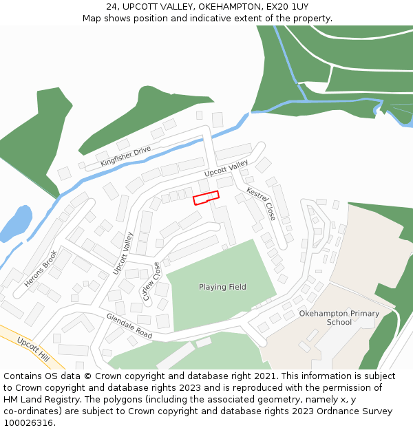 24, UPCOTT VALLEY, OKEHAMPTON, EX20 1UY: Location map and indicative extent of plot