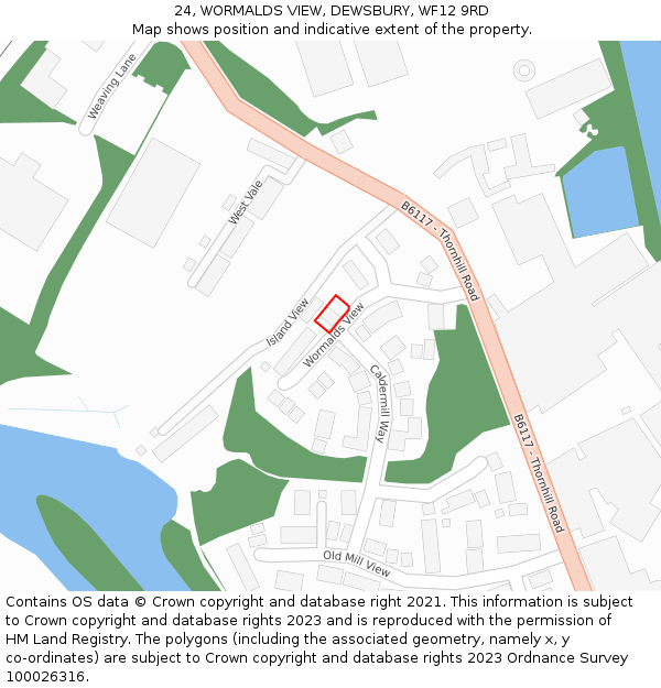 24, WORMALDS VIEW, DEWSBURY, WF12 9RD: Location map and indicative extent of plot