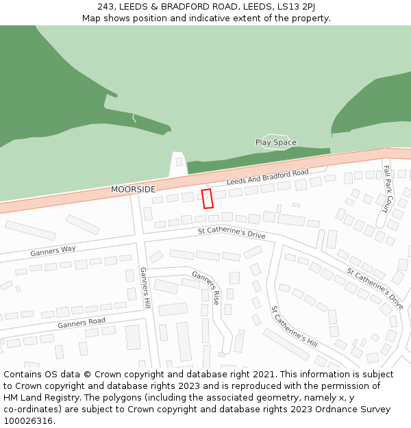 243, LEEDS & BRADFORD ROAD, LEEDS, LS13 2PJ: Location map and indicative extent of plot