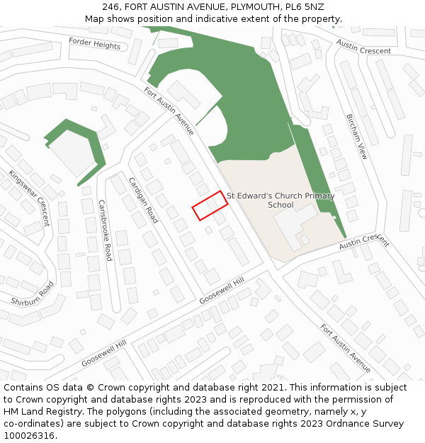 246, FORT AUSTIN AVENUE, PLYMOUTH, PL6 5NZ: Location map and indicative extent of plot