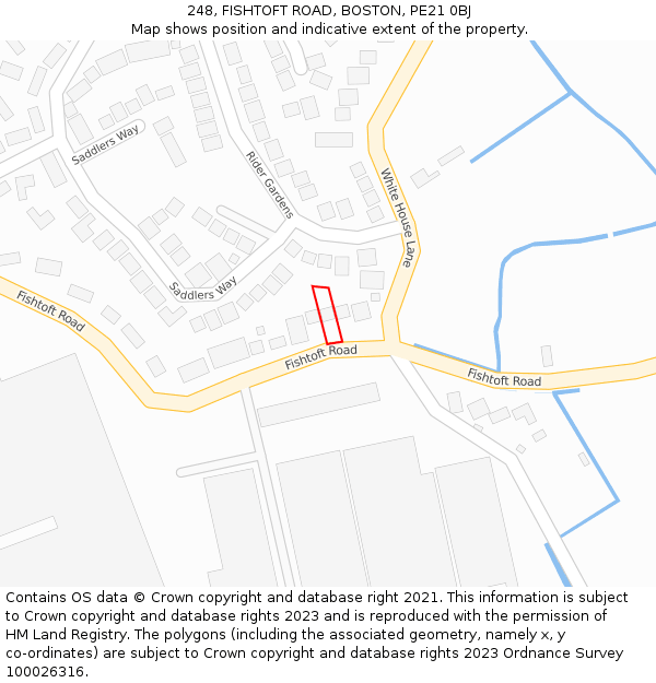 248, FISHTOFT ROAD, BOSTON, PE21 0BJ: Location map and indicative extent of plot