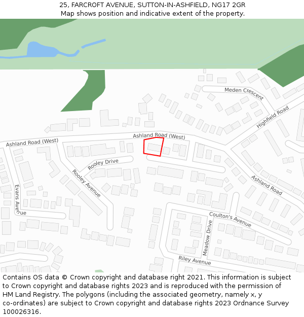 25, FARCROFT AVENUE, SUTTON-IN-ASHFIELD, NG17 2GR: Location map and indicative extent of plot