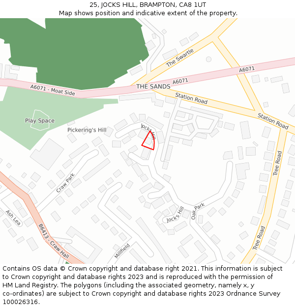 25, JOCKS HILL, BRAMPTON, CA8 1UT: Location map and indicative extent of plot