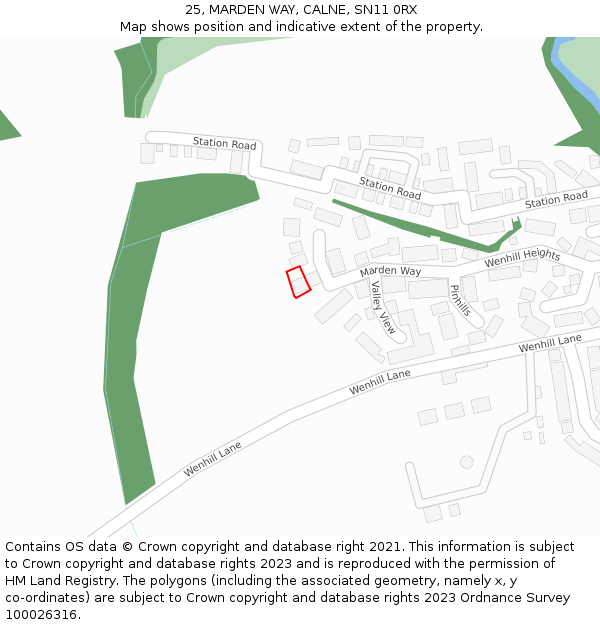 25, MARDEN WAY, CALNE, SN11 0RX: Location map and indicative extent of plot